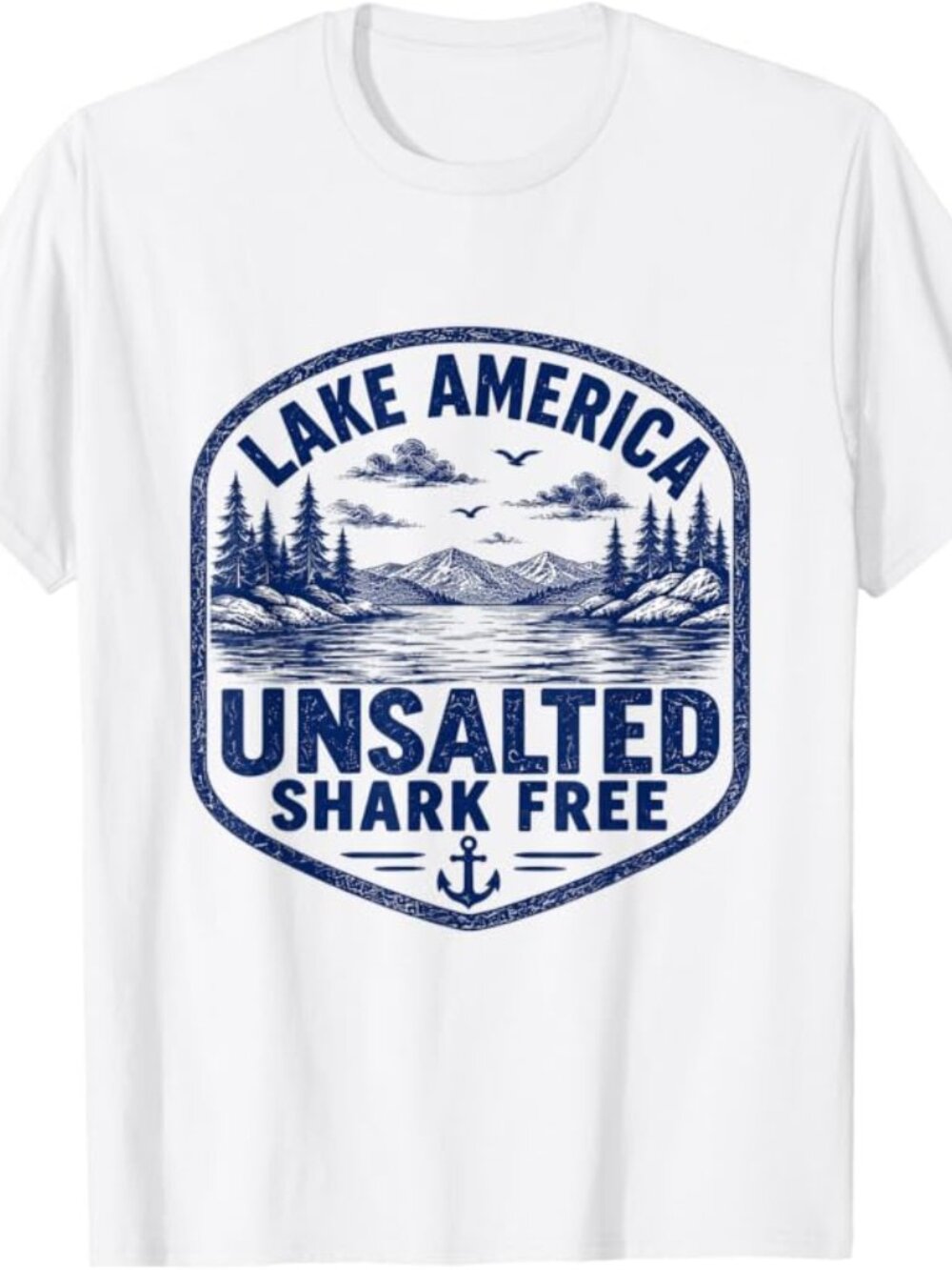 Lake America Ontario Unsalted Shark Free Patriotic USA T-Shirt